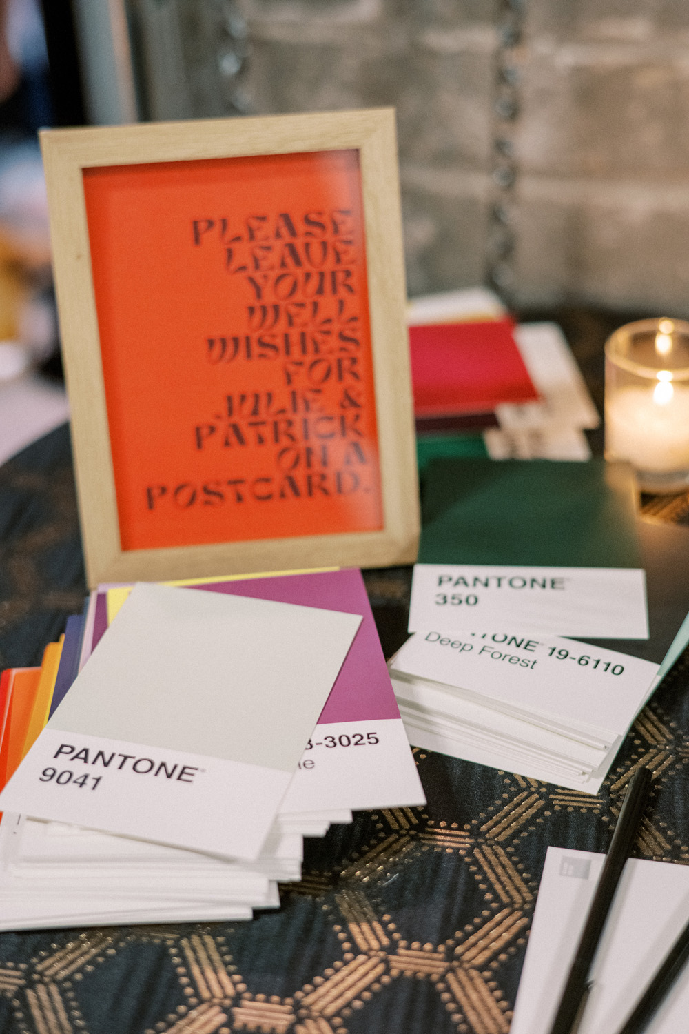 pantone postcards for wedding