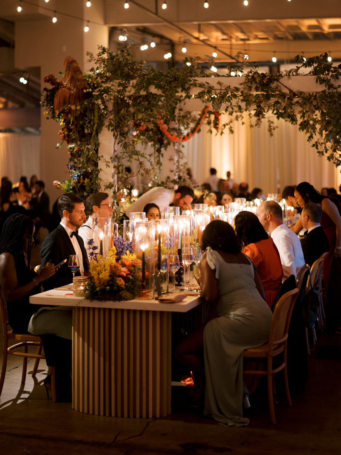 wedding reception with candlelight dinner