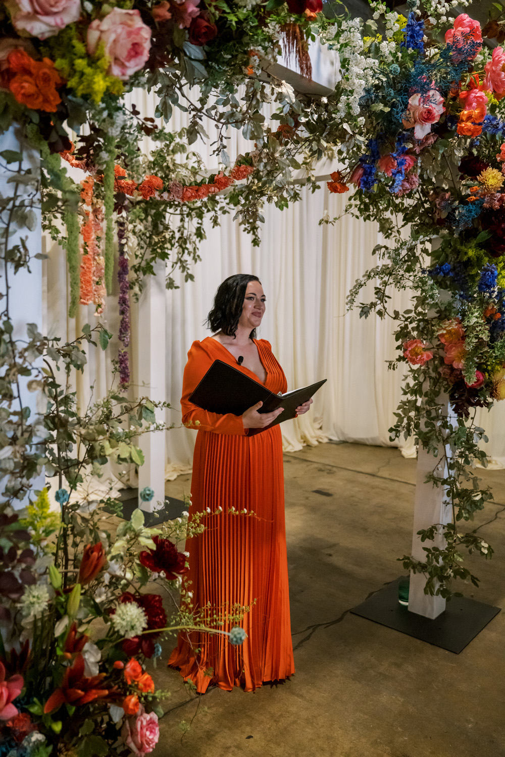 officiant in orange for dc wedding