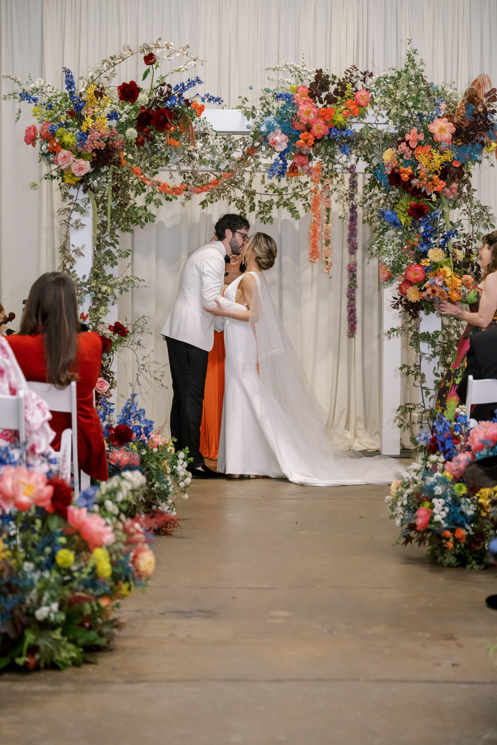 modern colorful floral arch for dc wedding