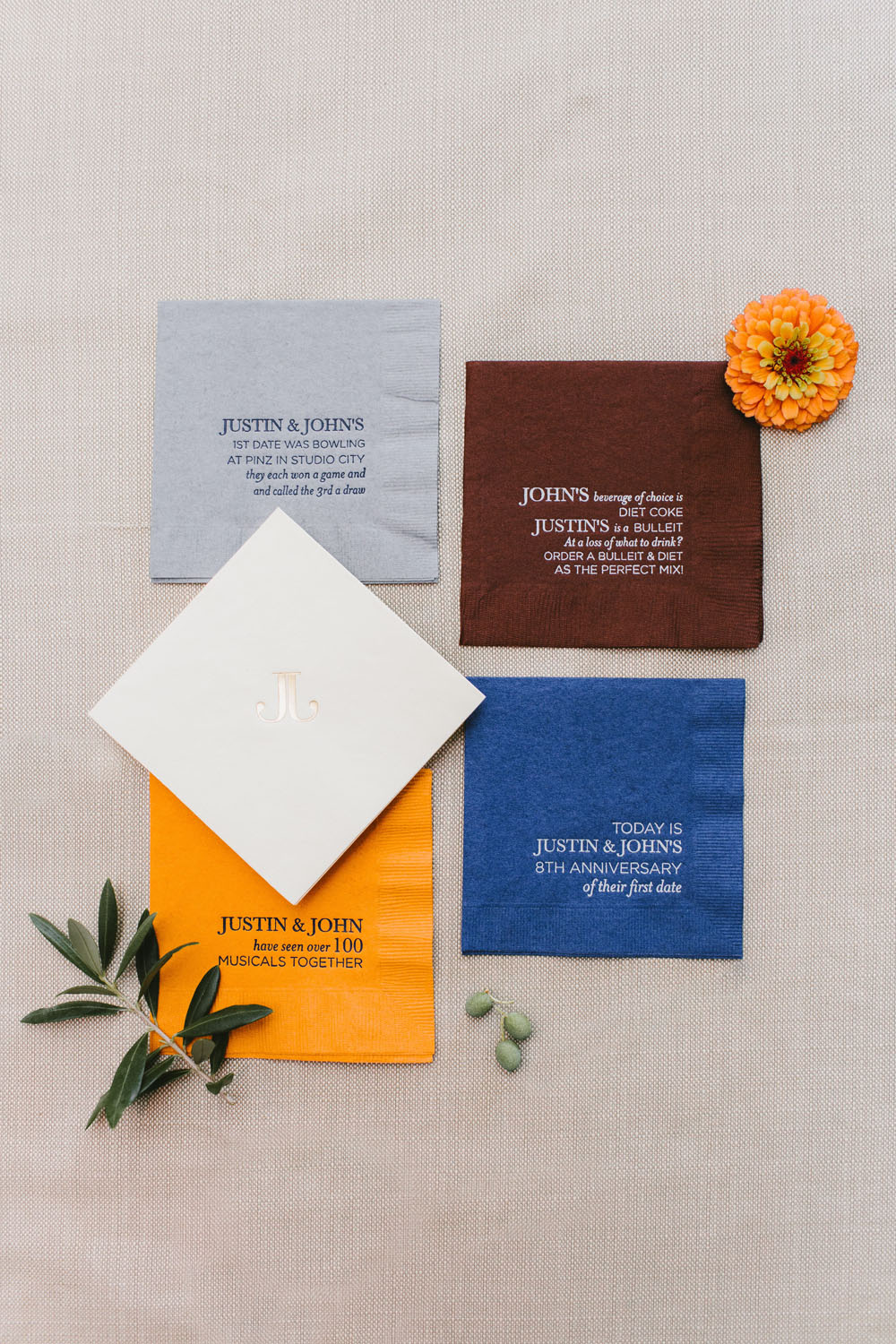 personalized wedding cocktail napkins