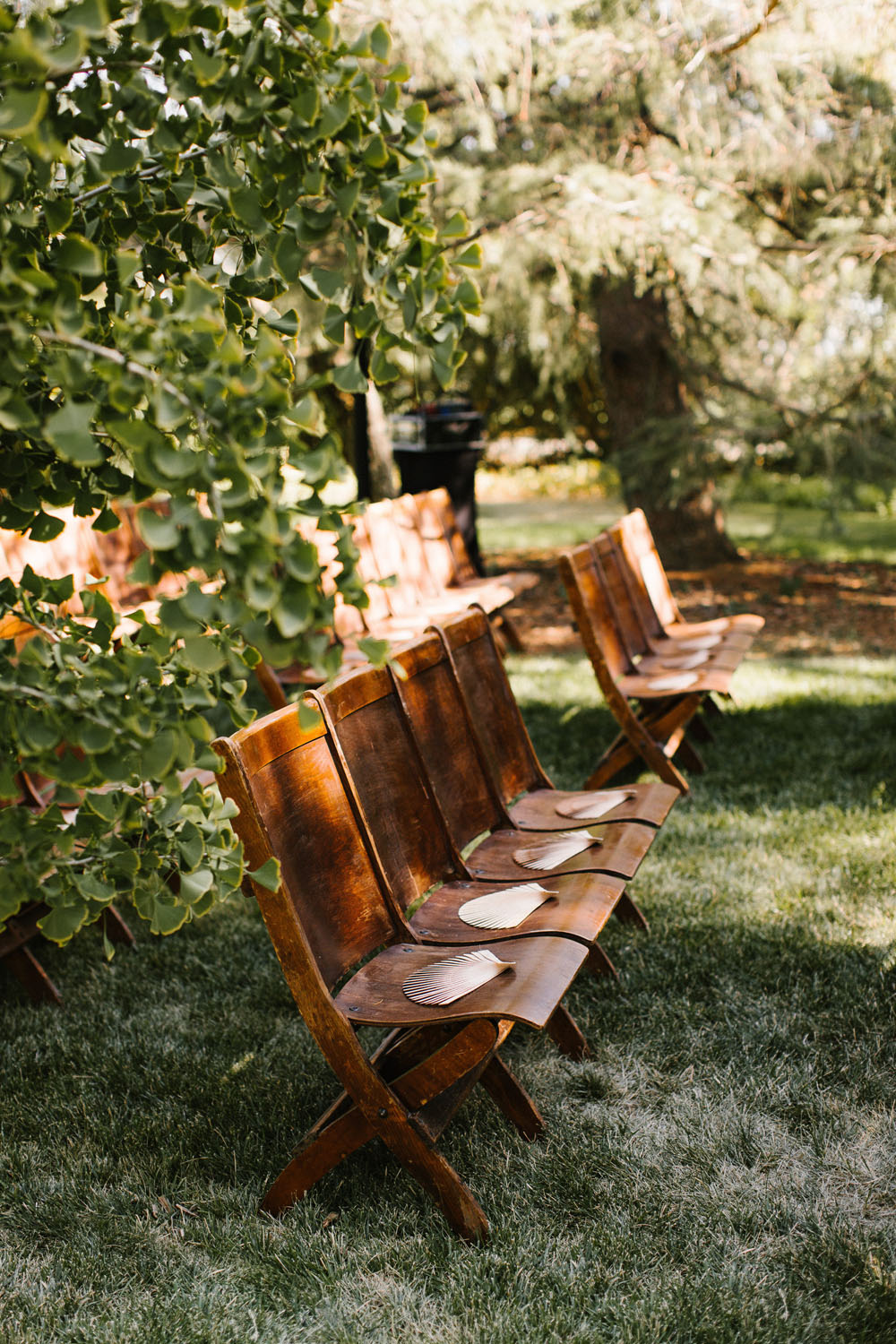 fans for rustic wedding ceremony