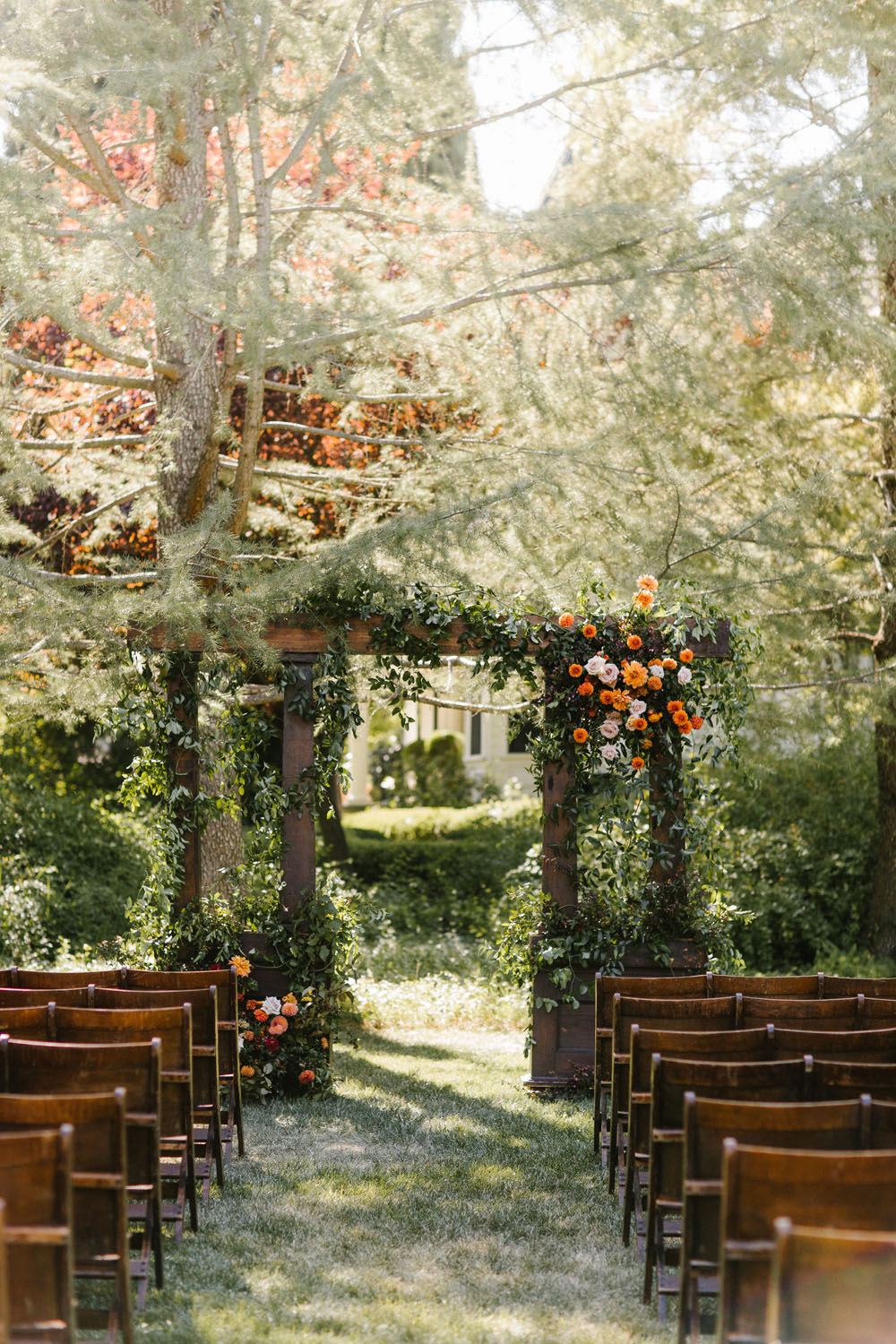 Orange ceremony flowers