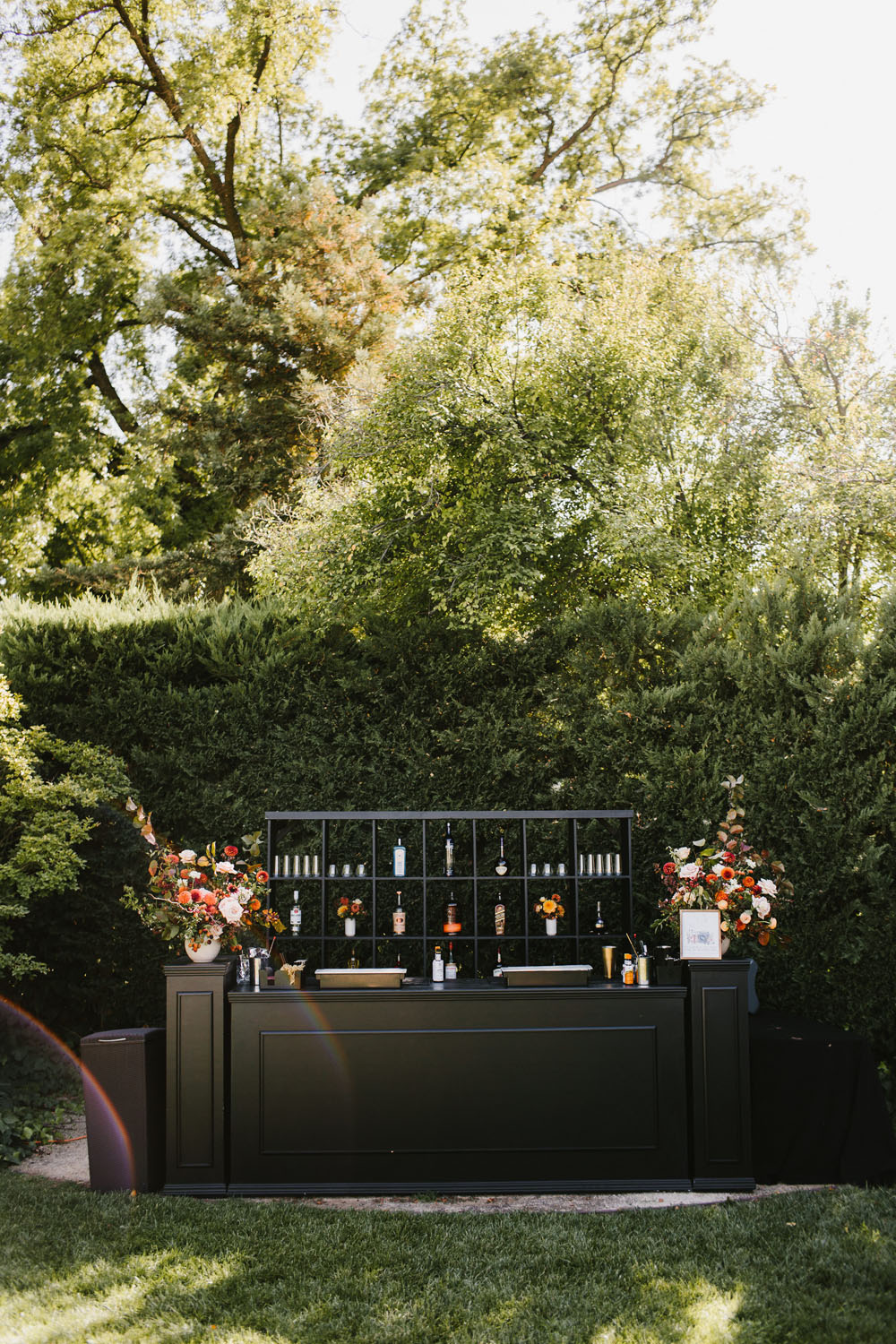 outdoor bar for rustic modern wedding