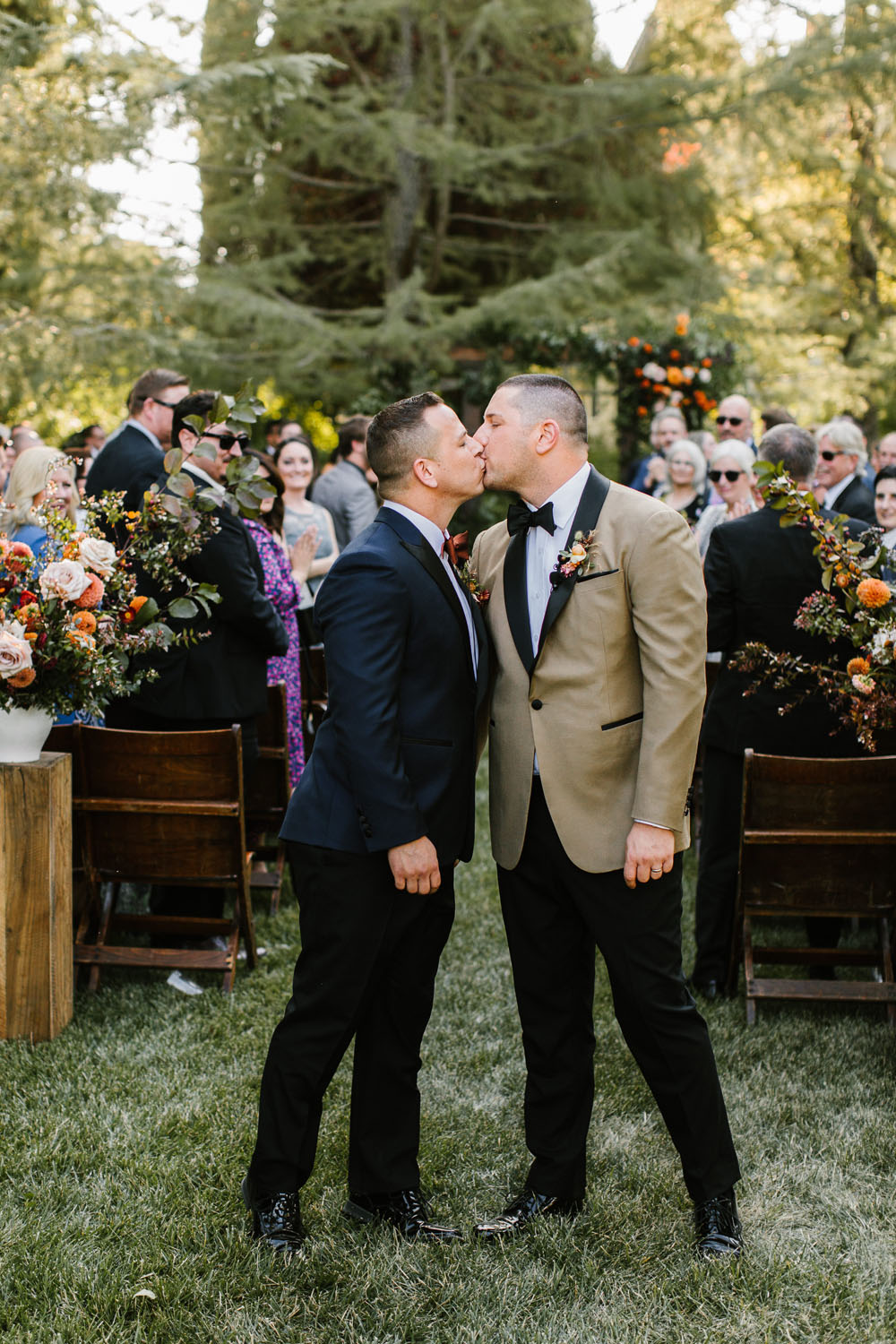 modern rustic california gay wedding