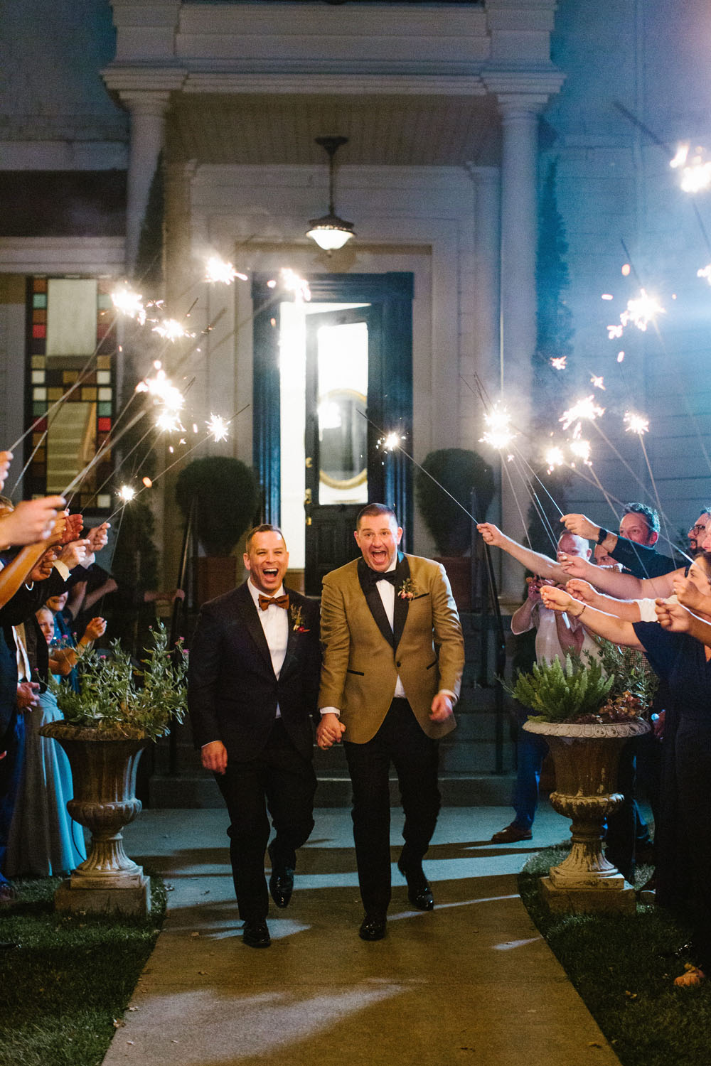 sparkler send off for california gay wedding