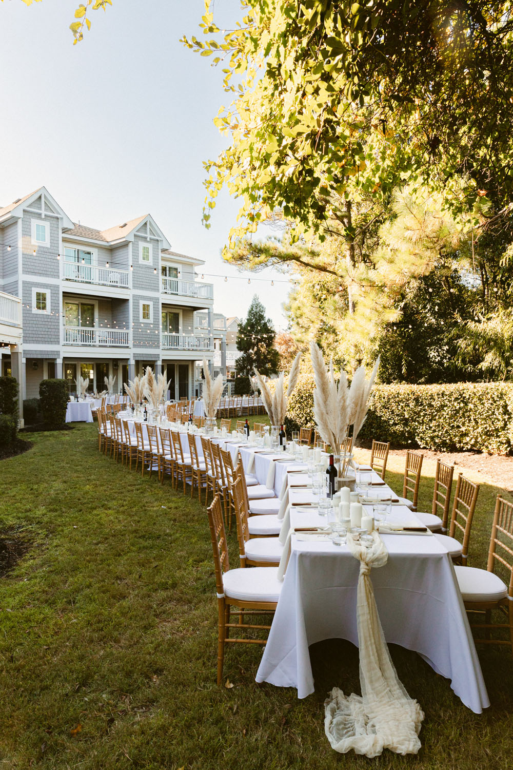 long table for outer banks north carolina wedding