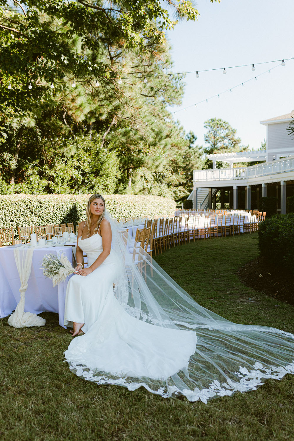 bridal portrait at romantic coastal North Carolina wedding at The Currituck Club