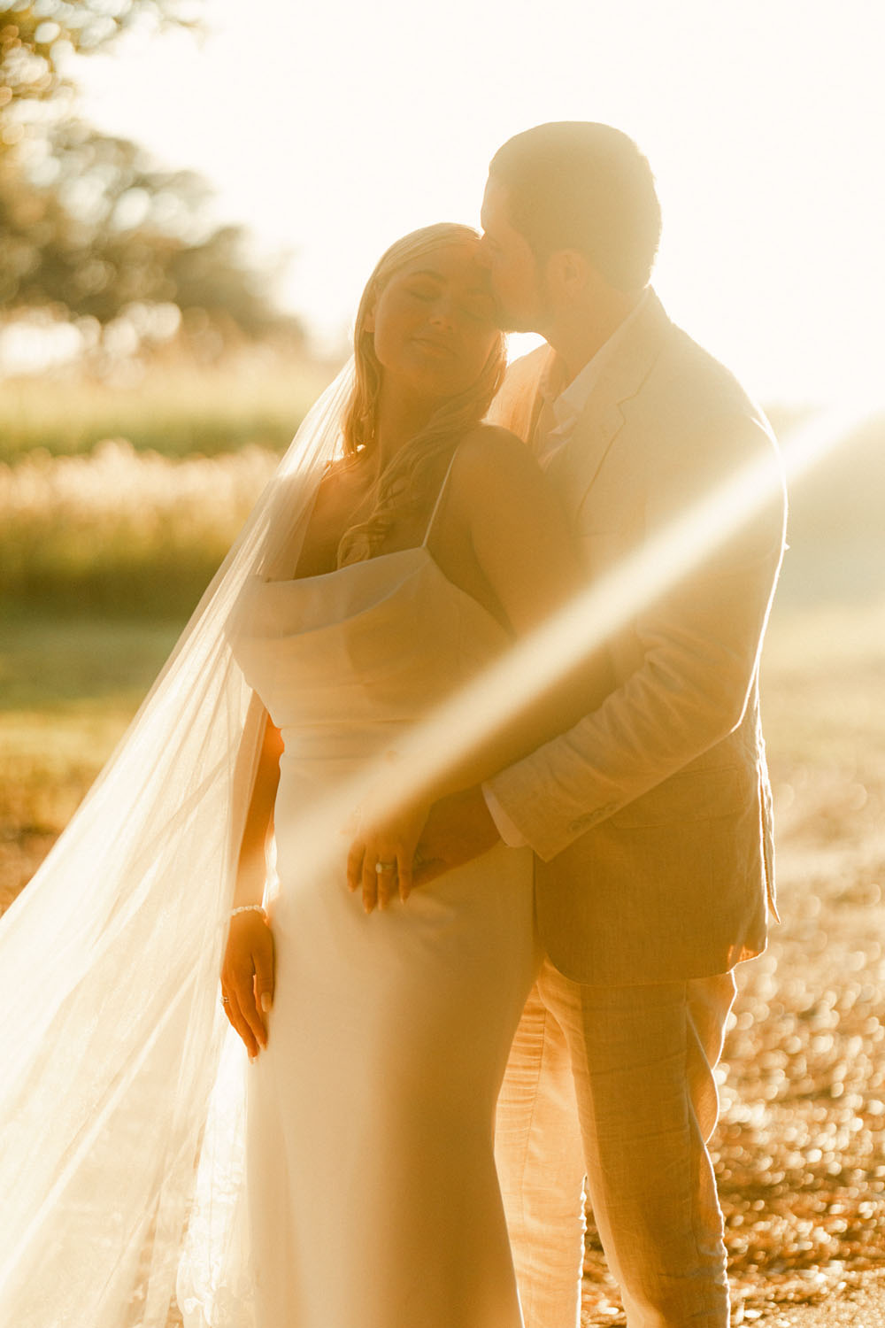 golden hour wedding portraits for North Carolina wedding