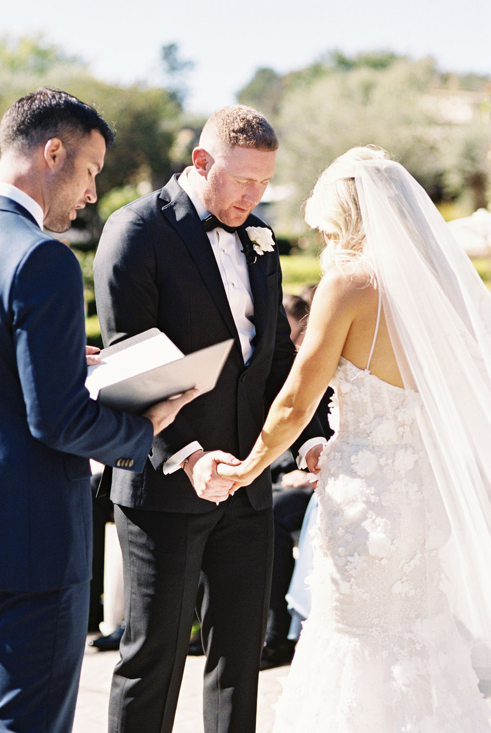 Glam wedding ceremony at Carmel Valley wedding venue