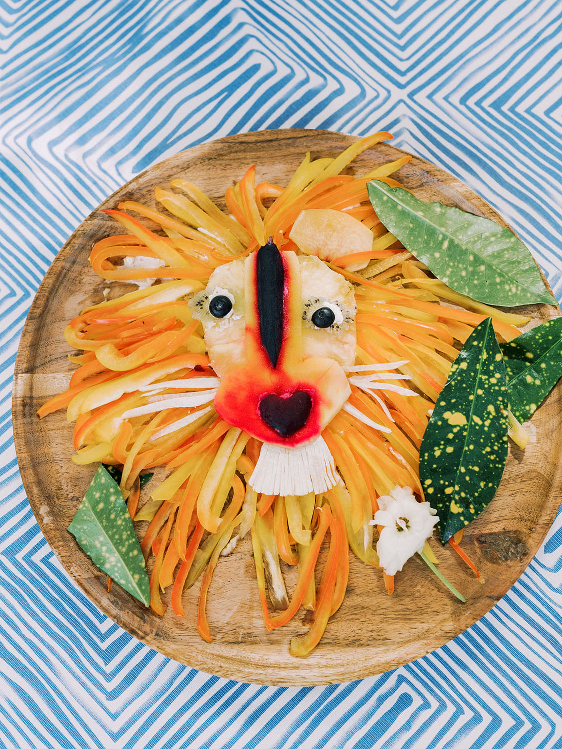 lion shaped food for animal themed party