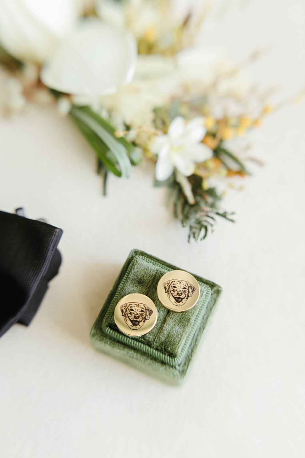 custom dog cufflinks for modern wedding