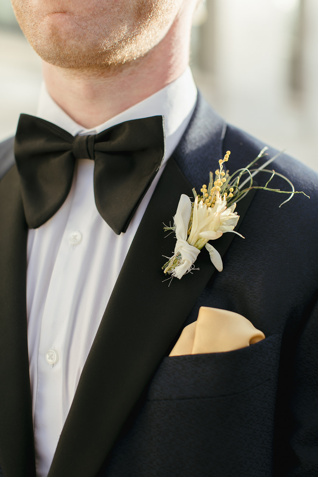 black bow tie for modern minimal groom