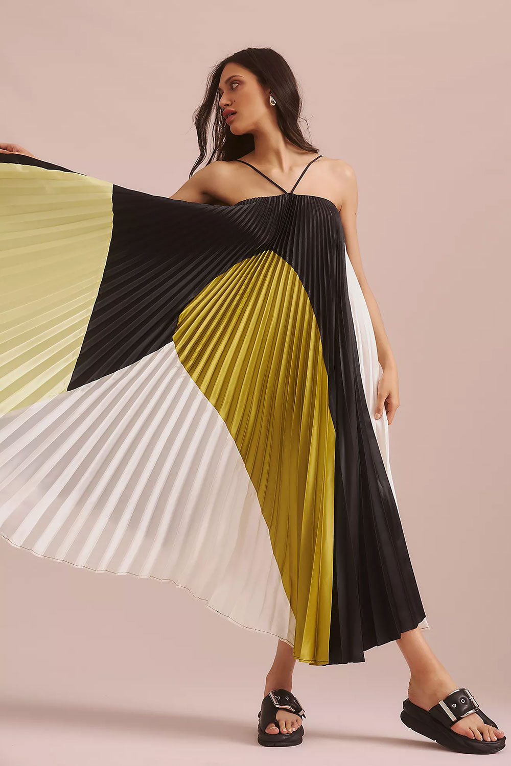 Graphic pleated dress from Anthropologie