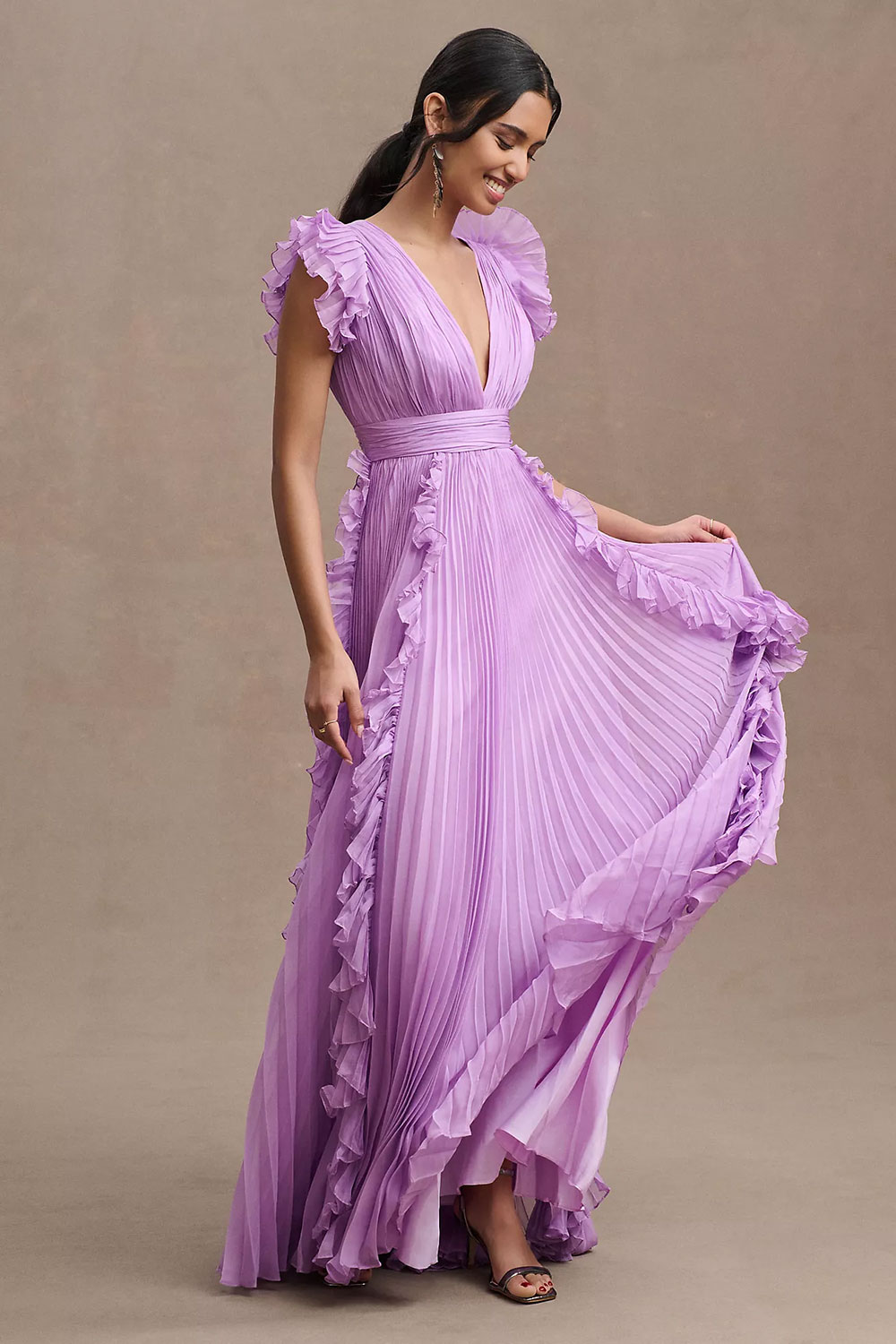 lilac wedding guest dress