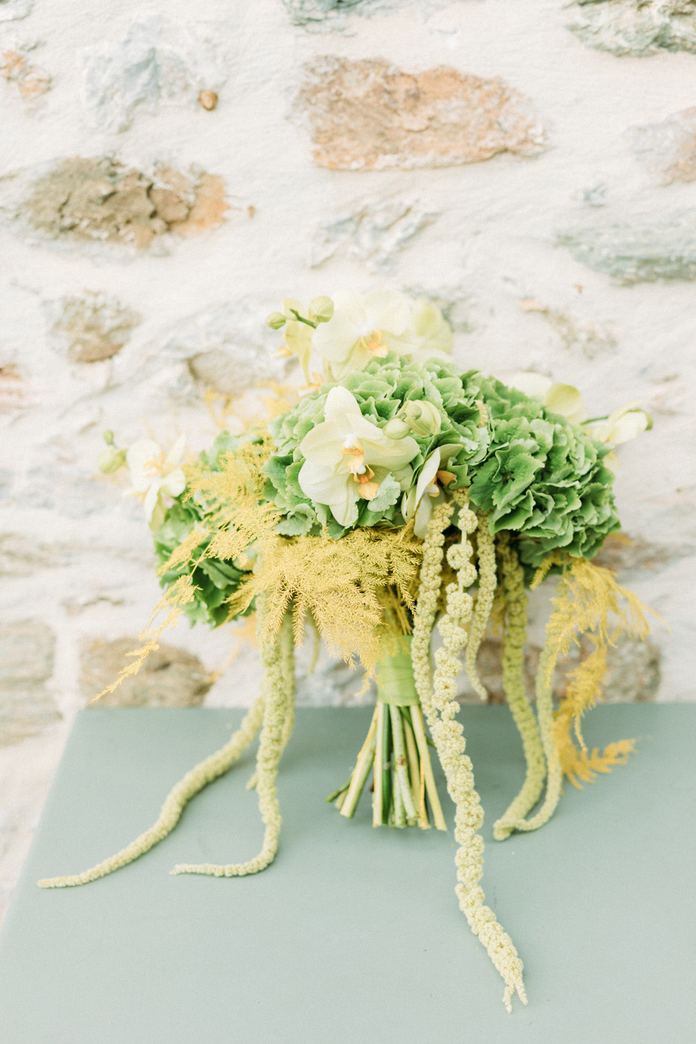 lime green and yellow wedding bouquet