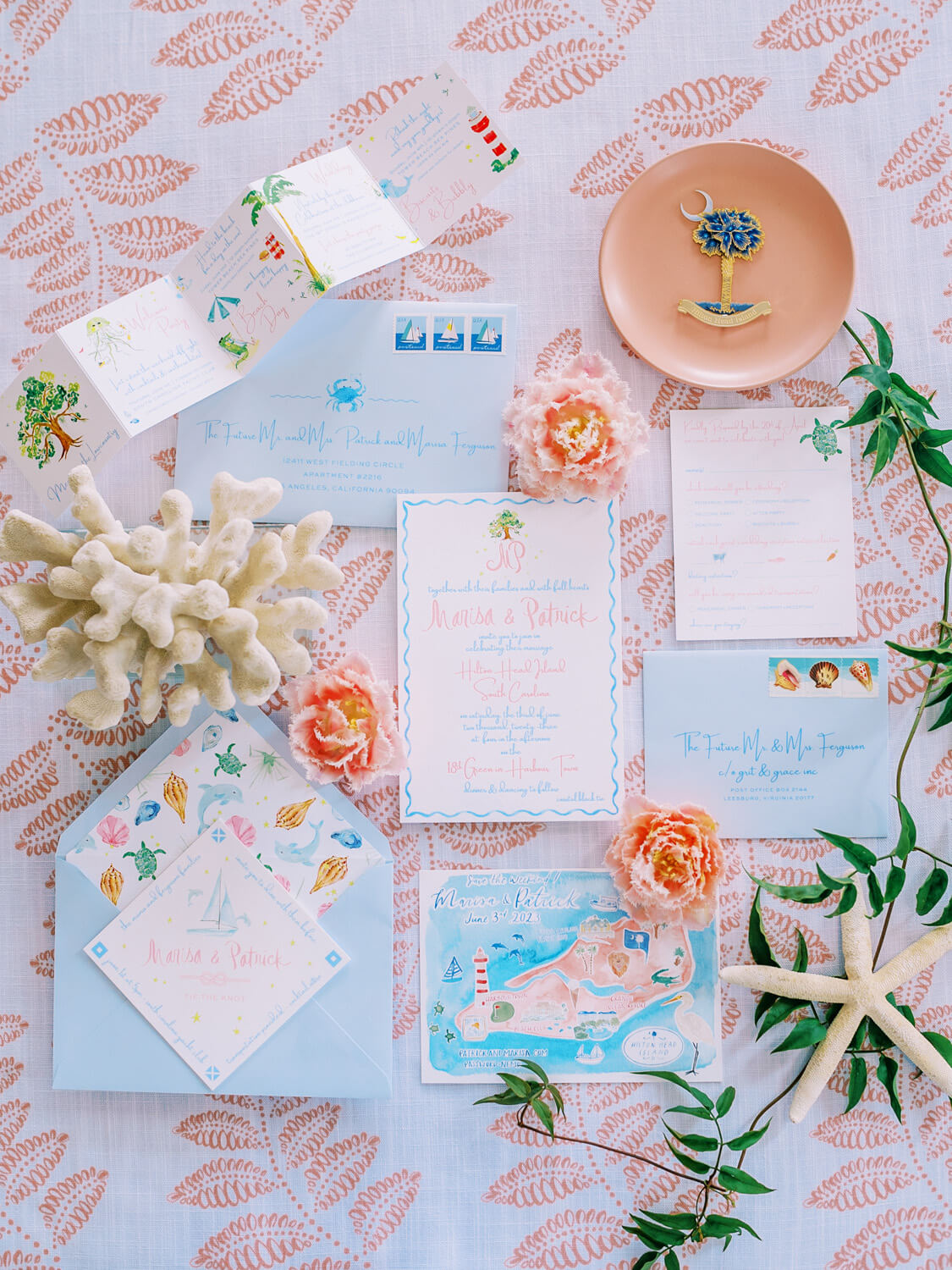 coastal inspired wedding invitations for a beachside wedding