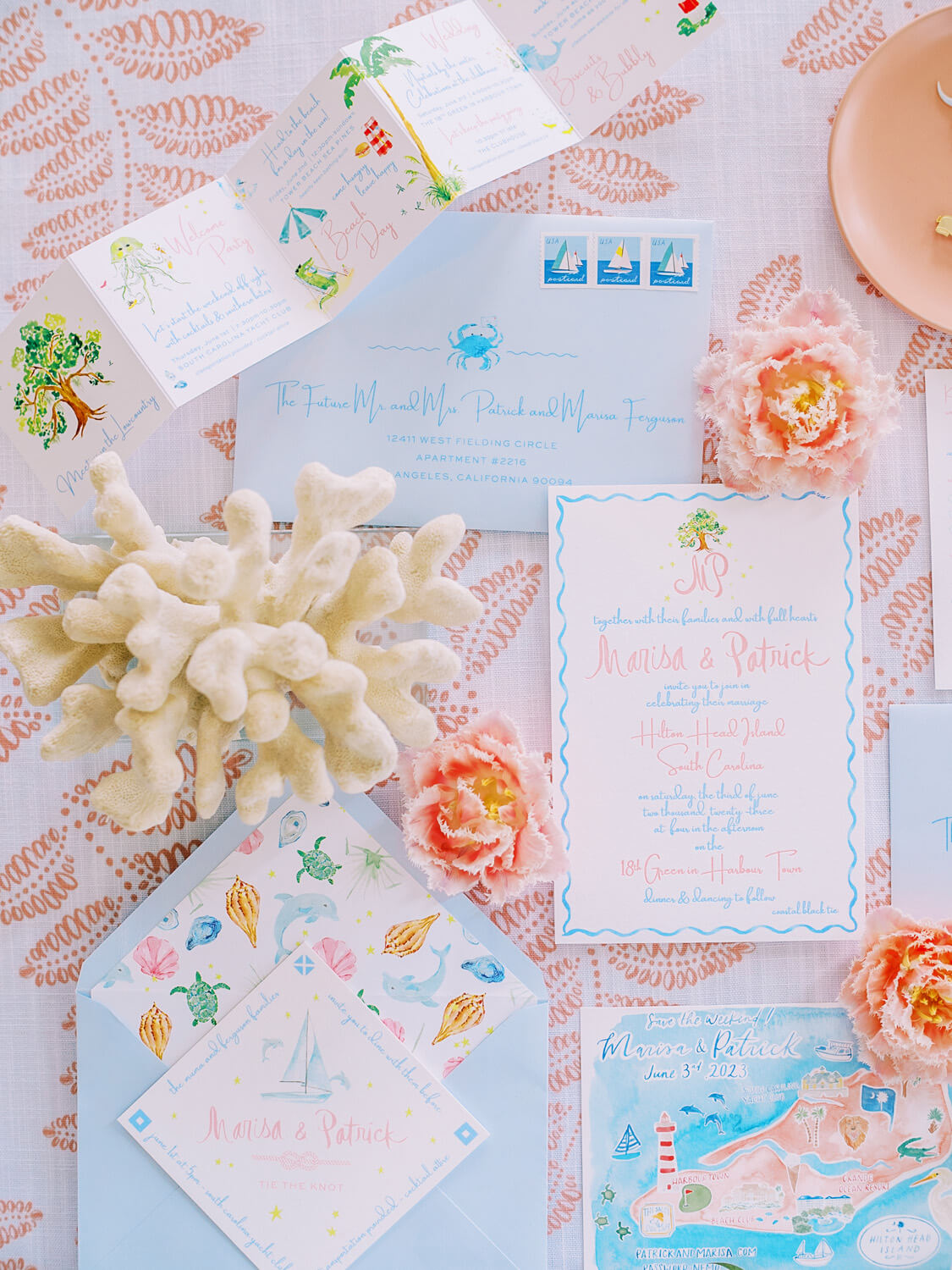coastal inspired wedding invitations for a beachside wedding