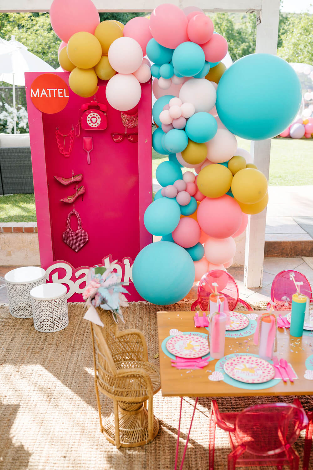 Barbie photobooth for girls birthday party