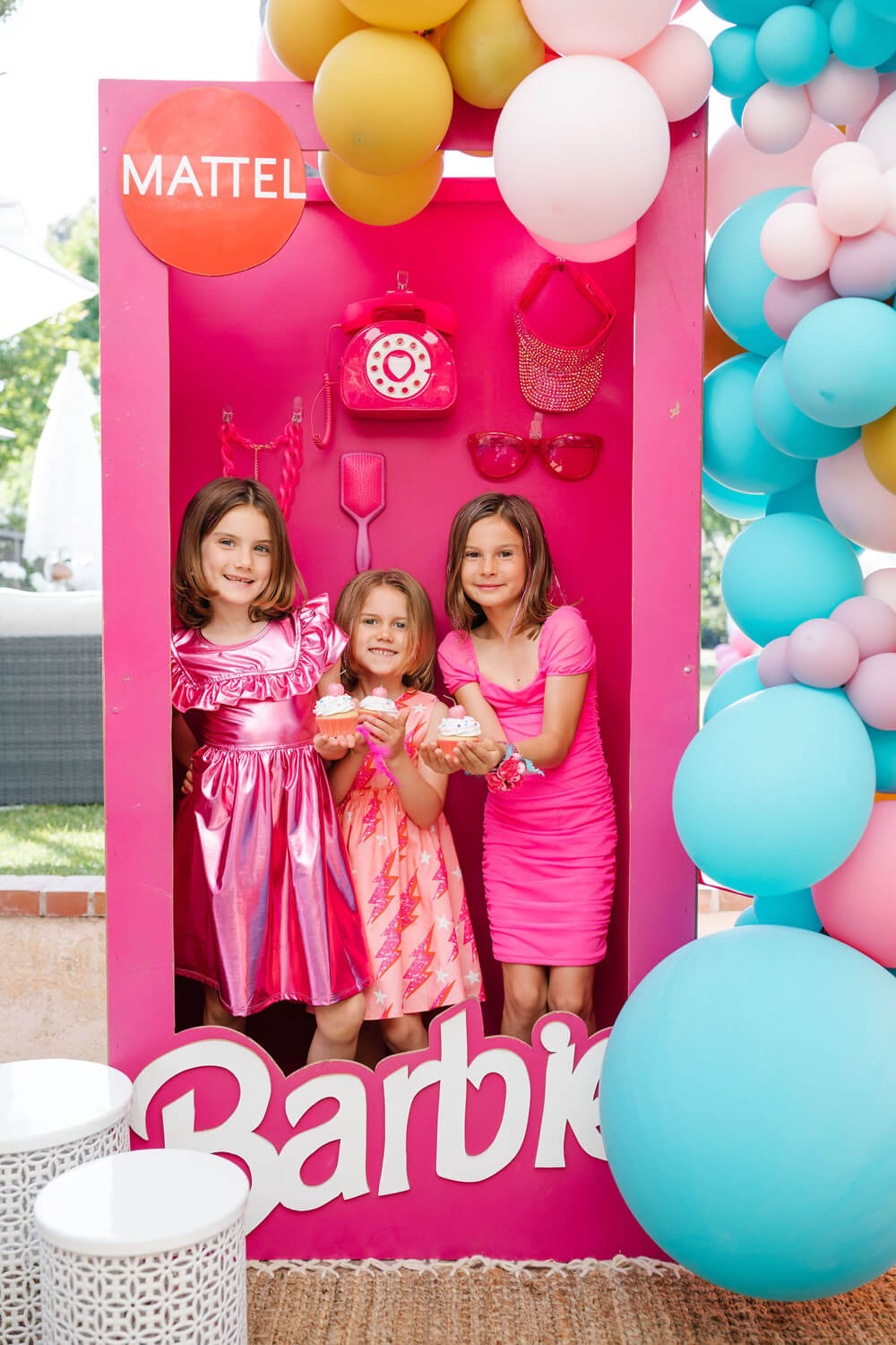 Barbie photo booth for girls birthday party