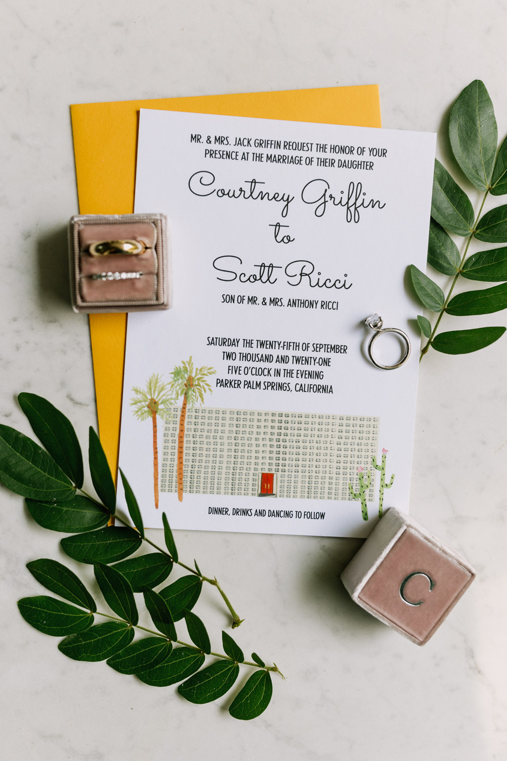Desert inspired wedding invitations