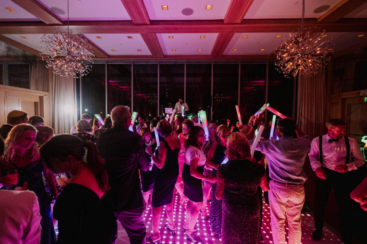 neon dance party at Parker Palm Springs wedding