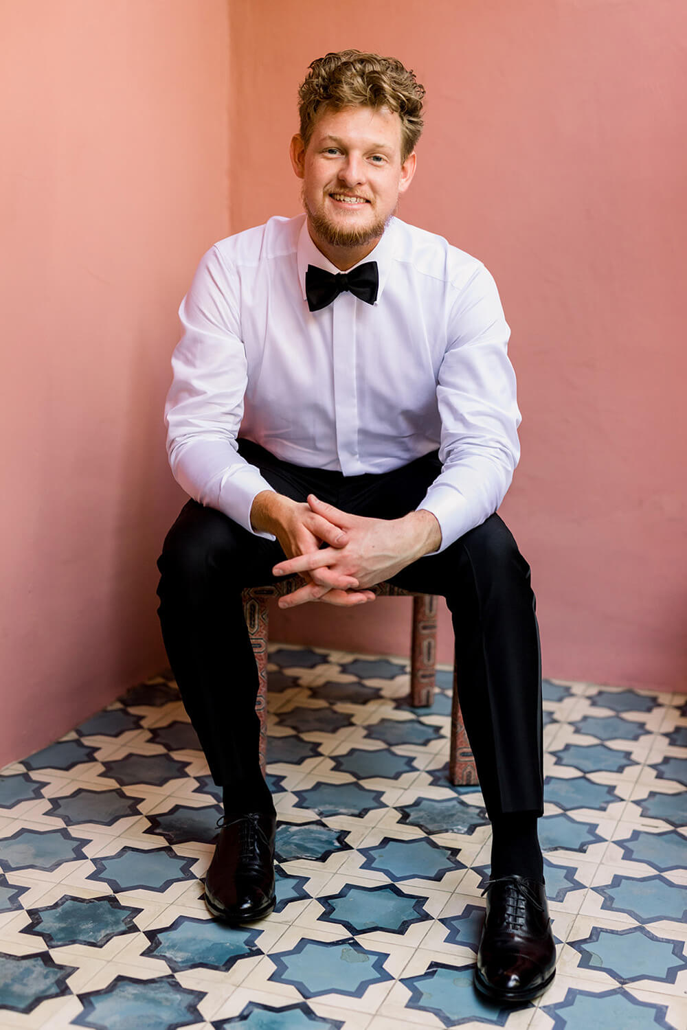 Groom getting ready portrait