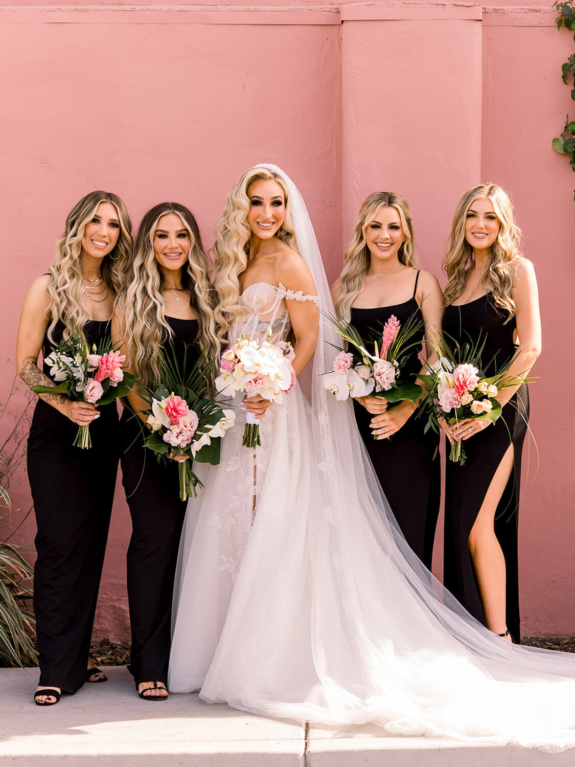 Bride and bridesmaids portraits at The Sands