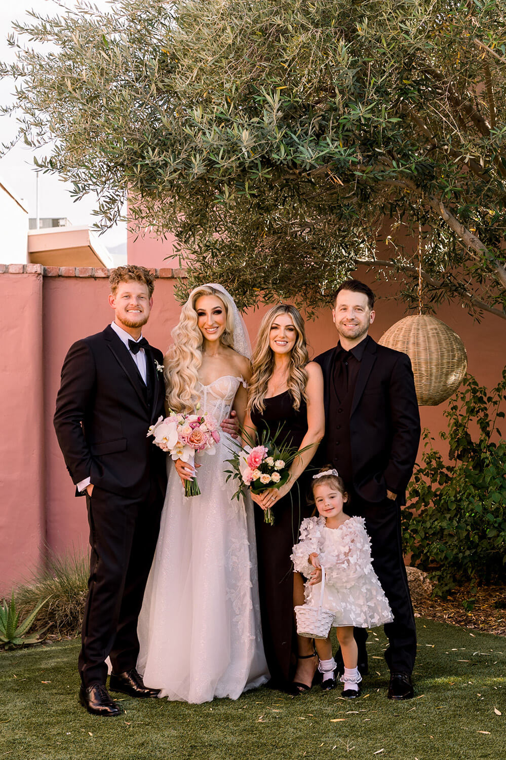 Family wedding portrait at The Sands Hotel Palm Springs