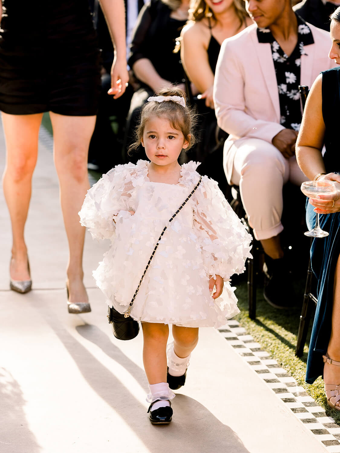 flower girl dress with 3d butterflies 