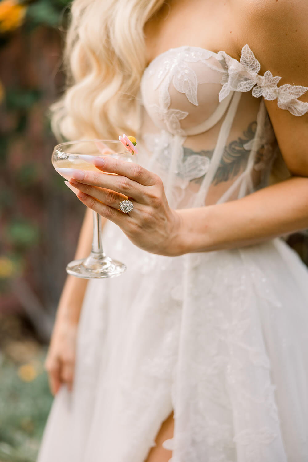bride and cocktail