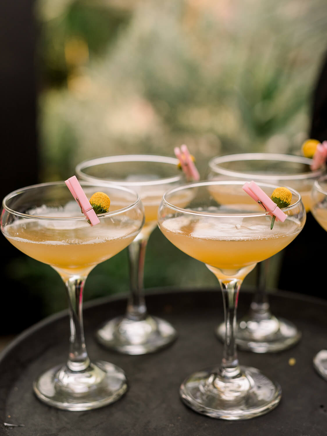 cocktails for pink summer wedding