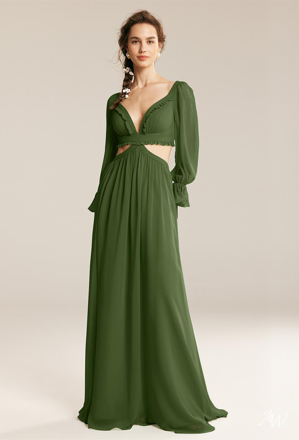 olive green bridesmaid dress