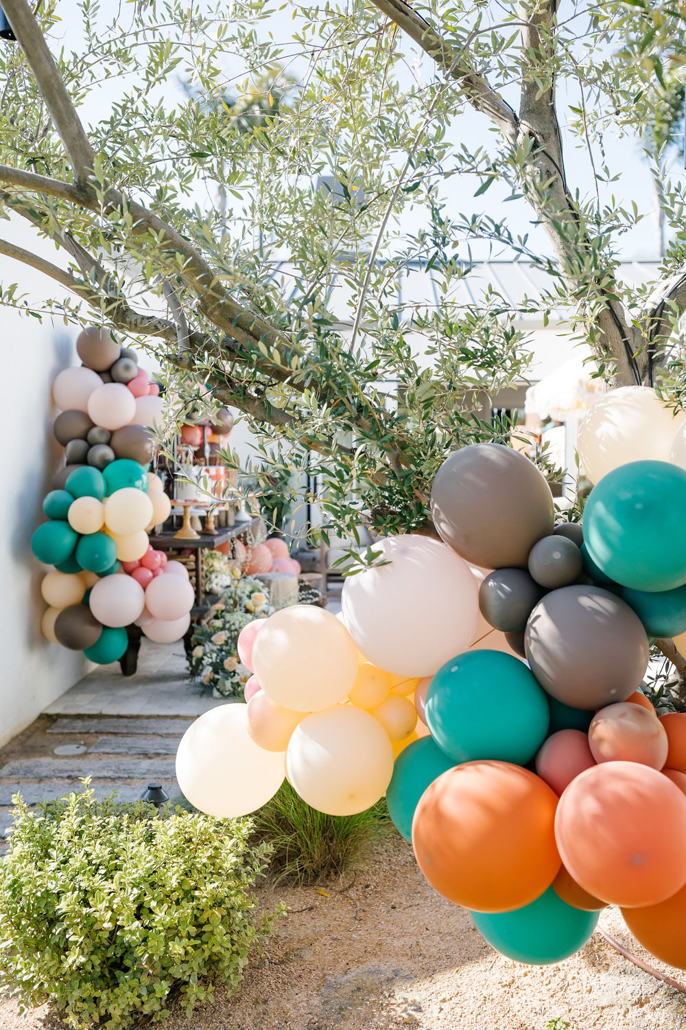 oversized balloon installs for backyard party