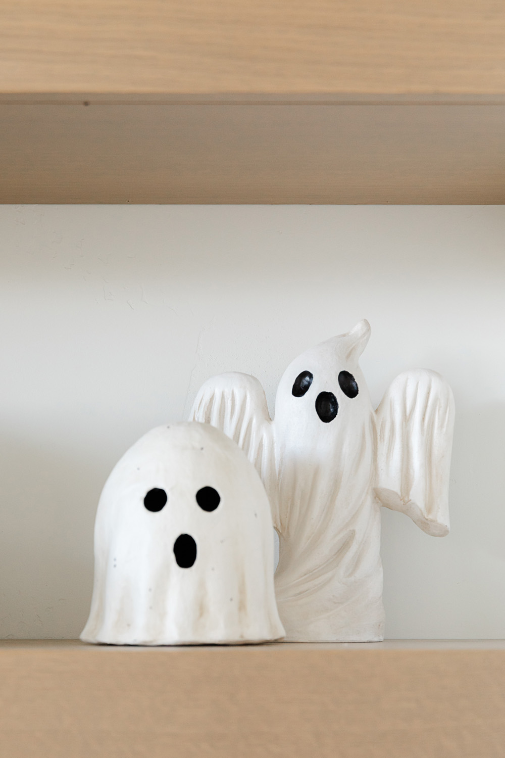 modern ghost halloween decor for shelves