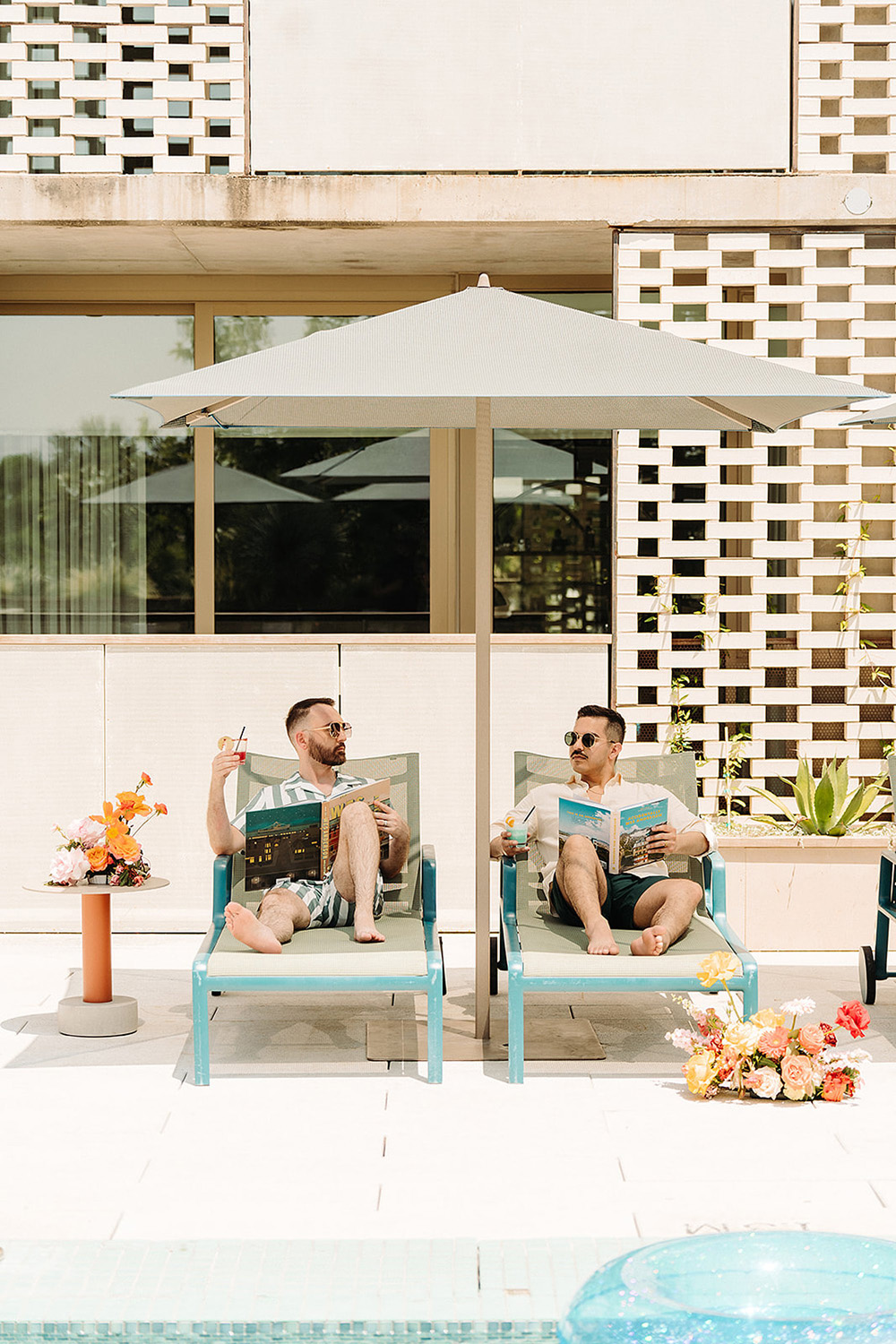 Colorful, offbeat Wes Anderson inspired wedding ideas at the South Congress Hotel in Austin