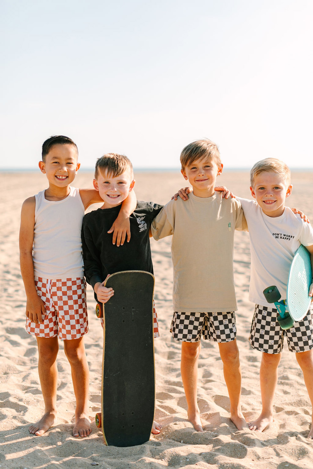 boys at surf beach birthday party