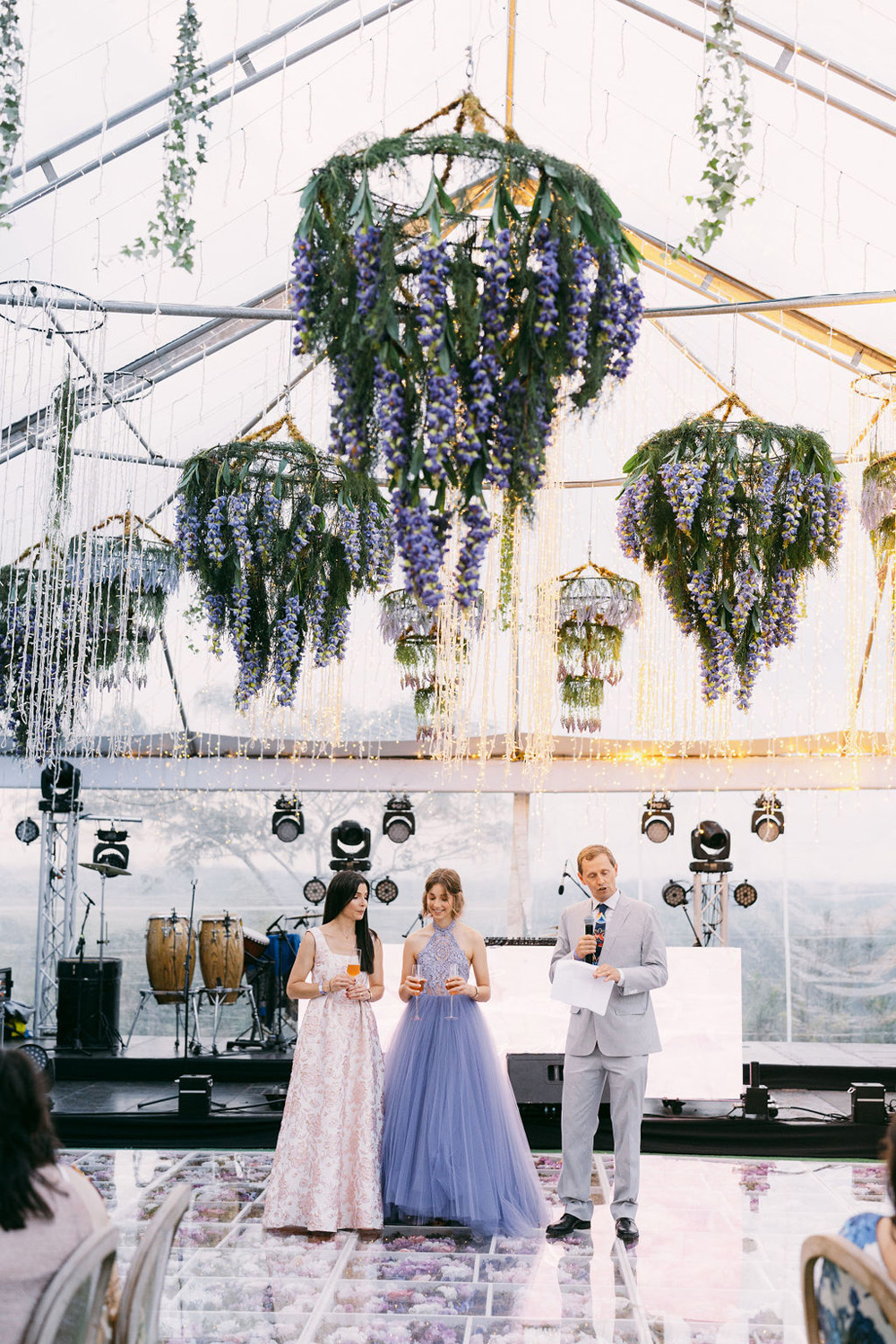 secret garden themed Quinceañera with amazing dried floral dance floor