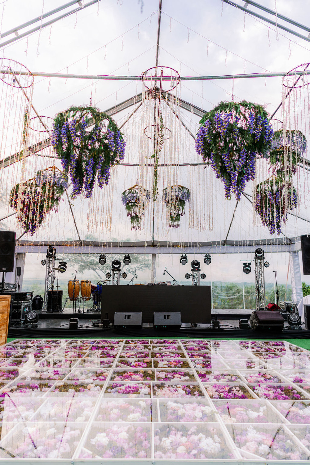 secret garden themed Quinceañera with amazing dried floral dance floor