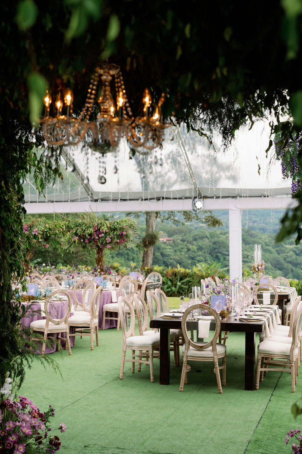 garden themed floral entrance for Quinceañera