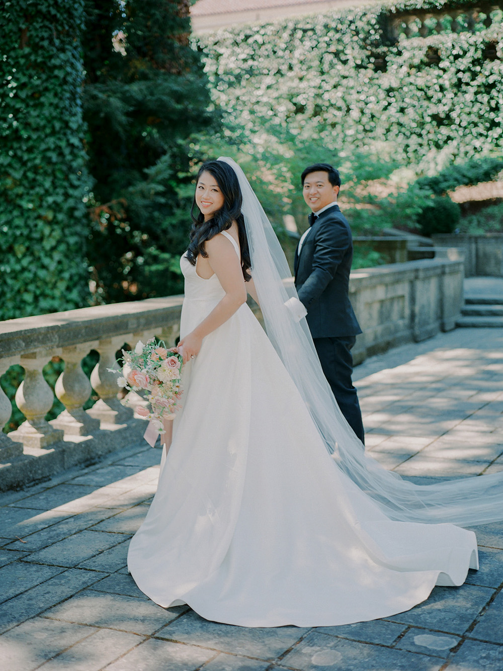 spring wedding portraits bride and groom