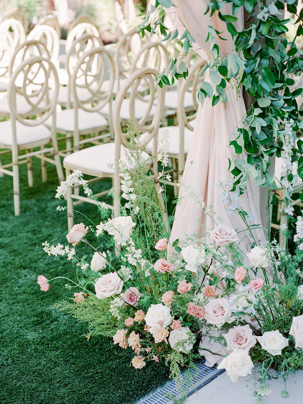 garden inspired backyard wedding ceremony