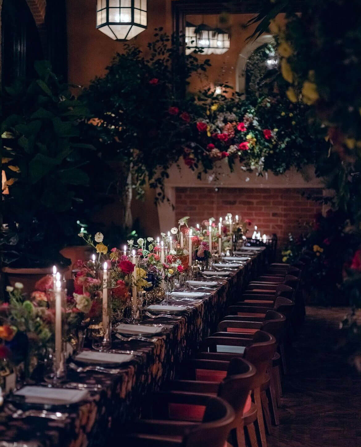 jewel toned winter wedding tablescape