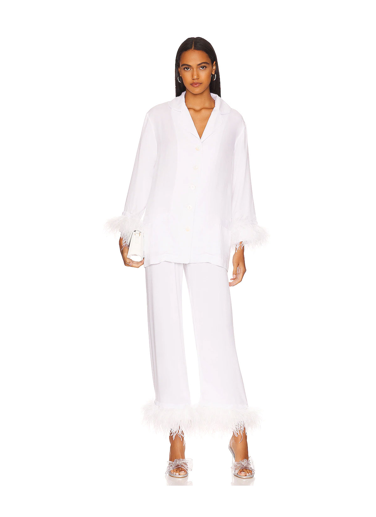 White feather pajama set from Sleeper