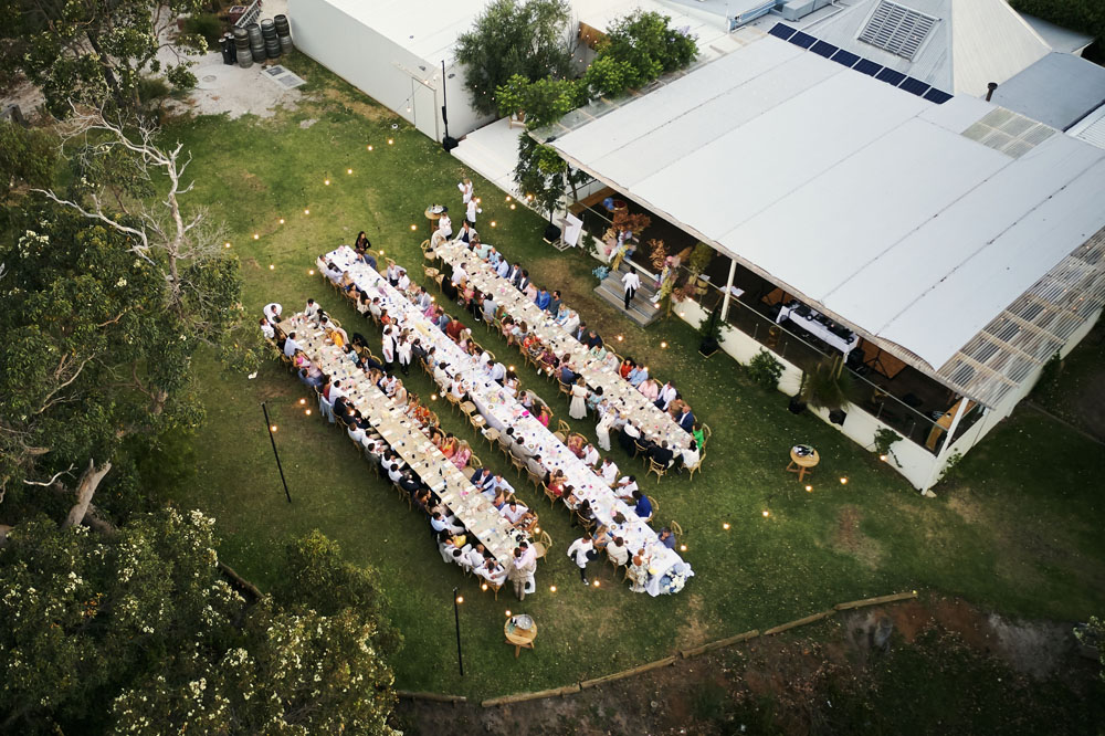 long farm tables for wedding reception