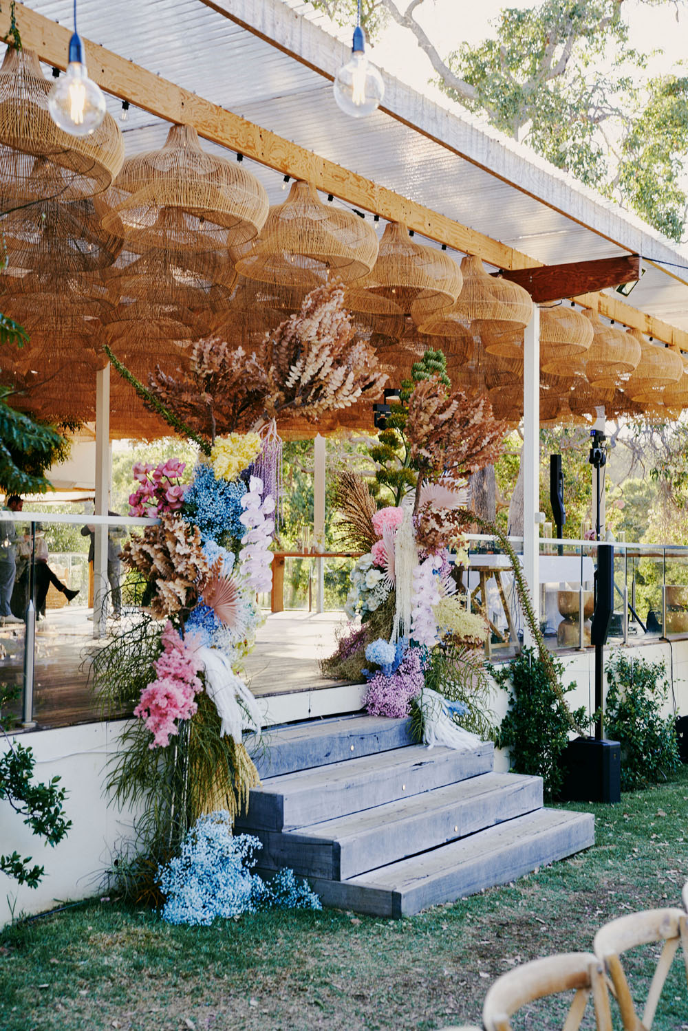 spring pastel wedding arch
