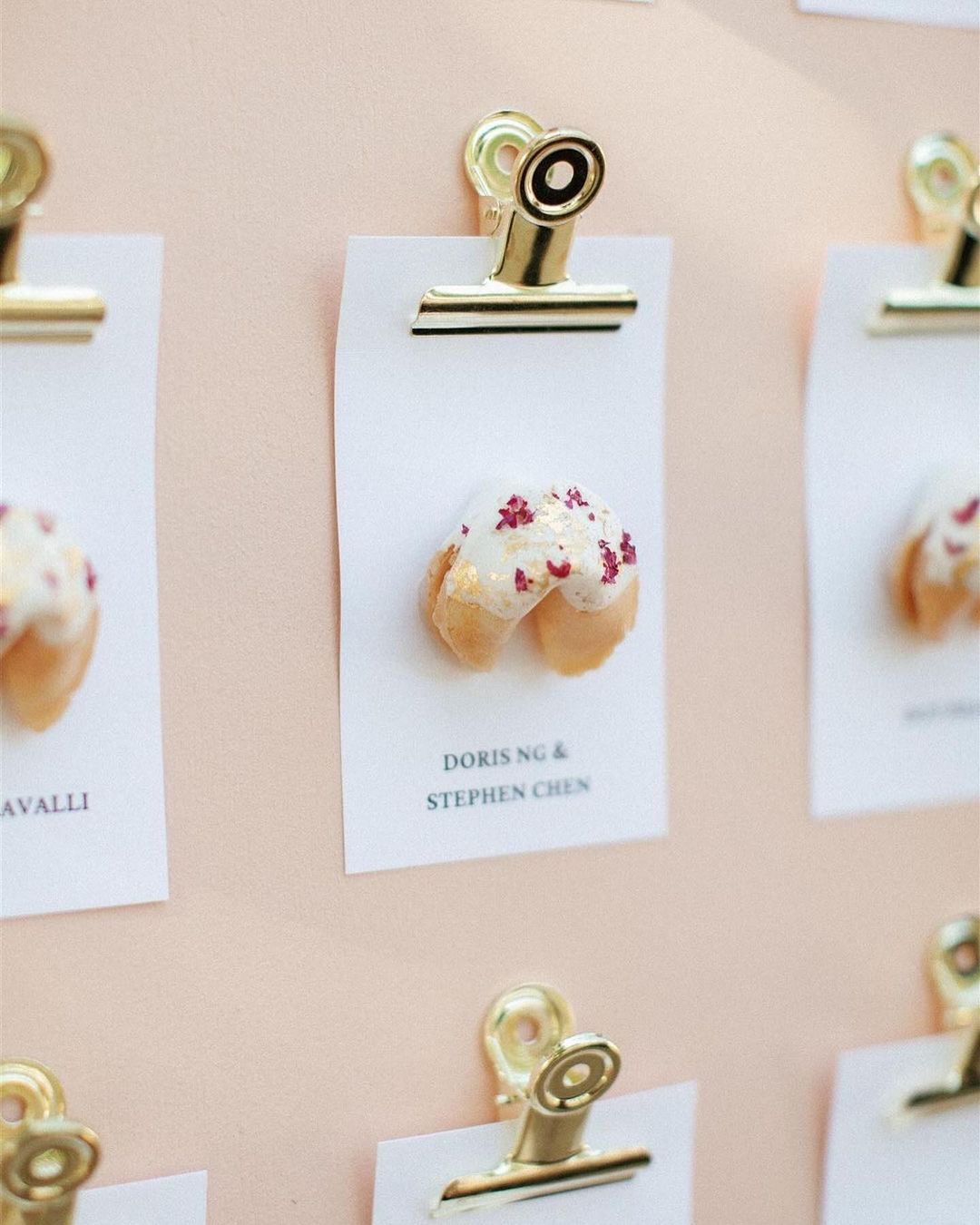 fortune cookie seating chart with table number inside