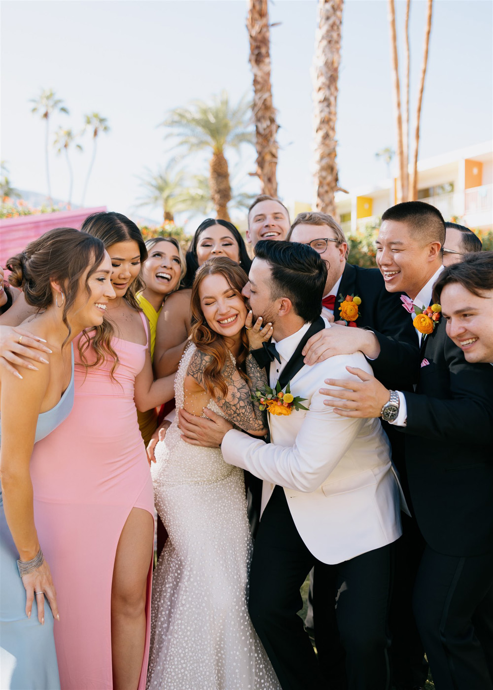 wedding party portrait at the Saguaro 