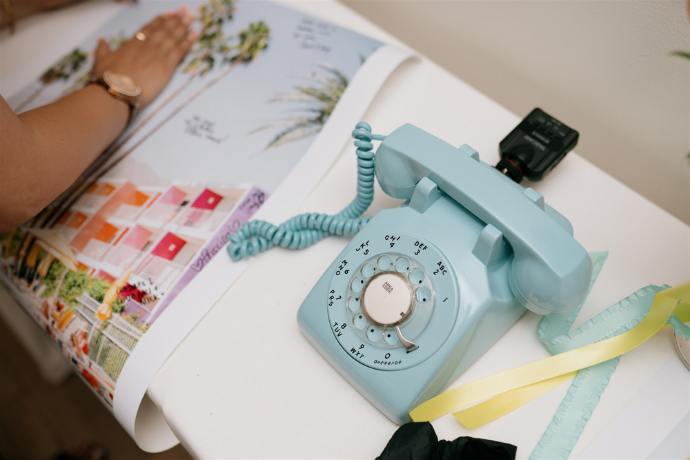 vintage phone audio guest book