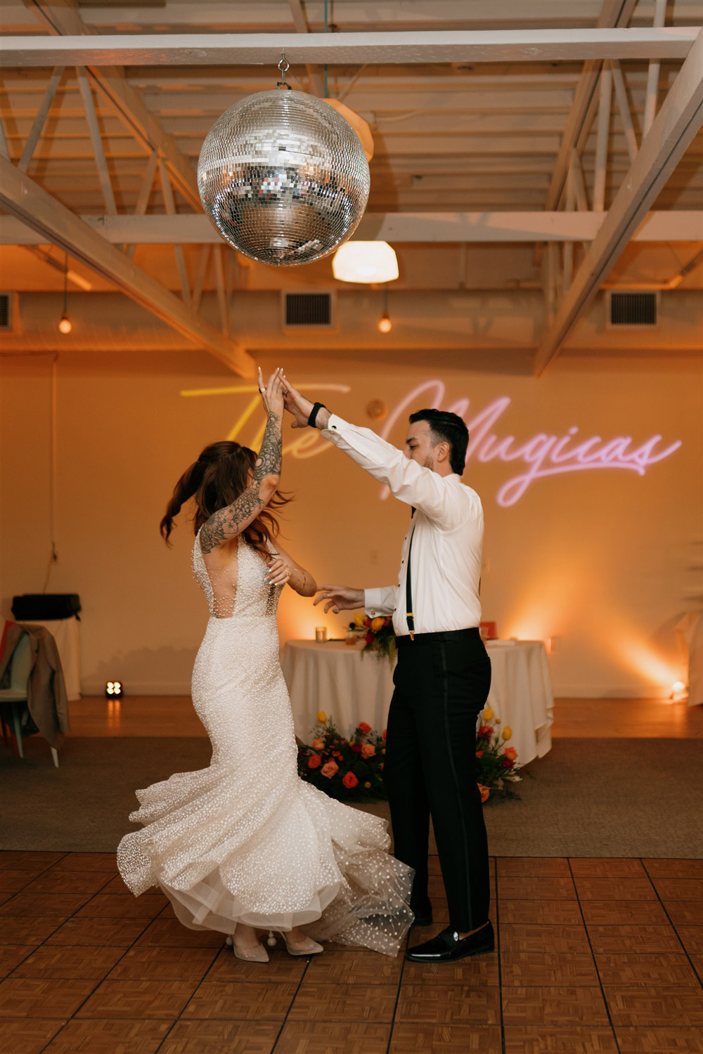 bride and groom dance